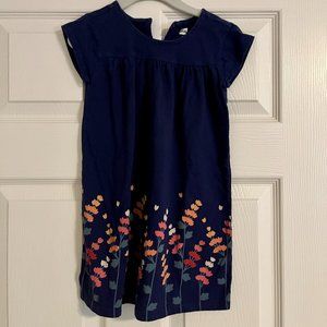 Tea Collection // Cap sleeve cotton floral dress navy blue // Size 4